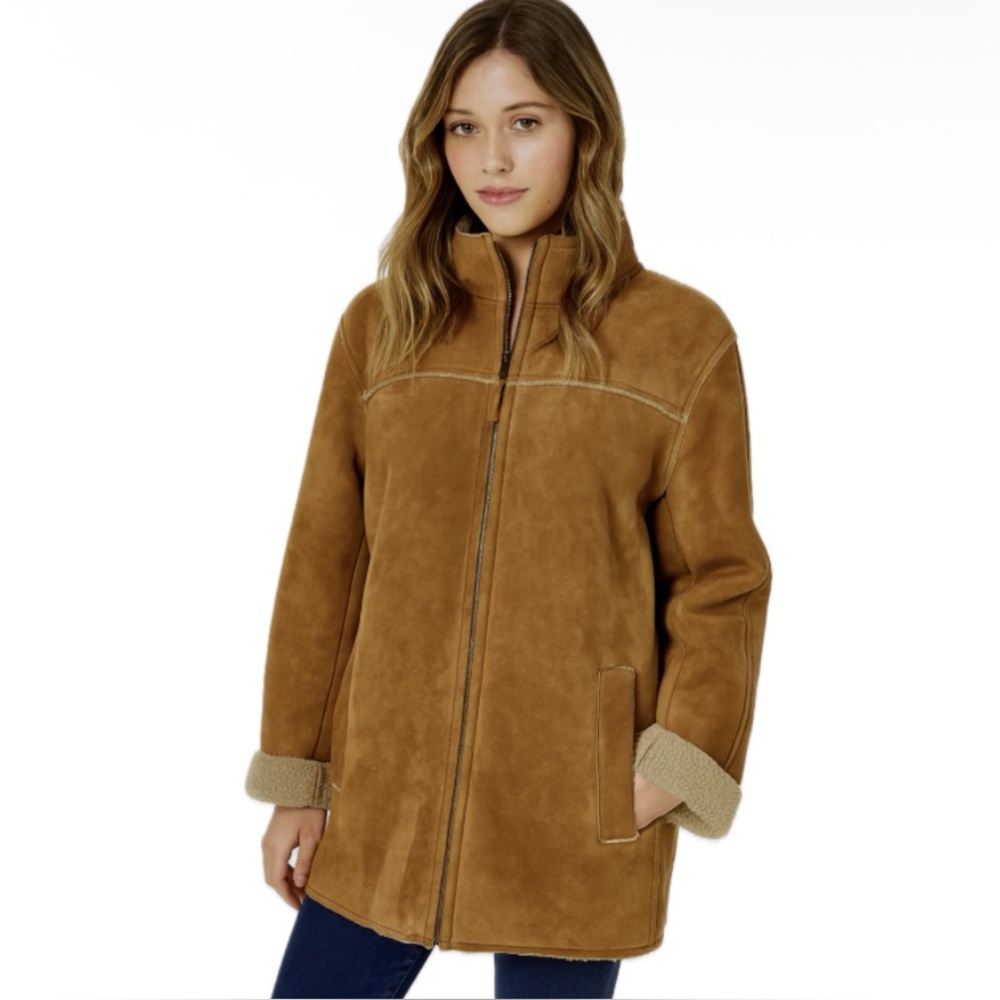 Gap, women,  Brown Suede 100% leather Jacket, unisex size xl